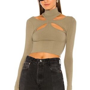H:ours • Alyson Cutout Top in Green